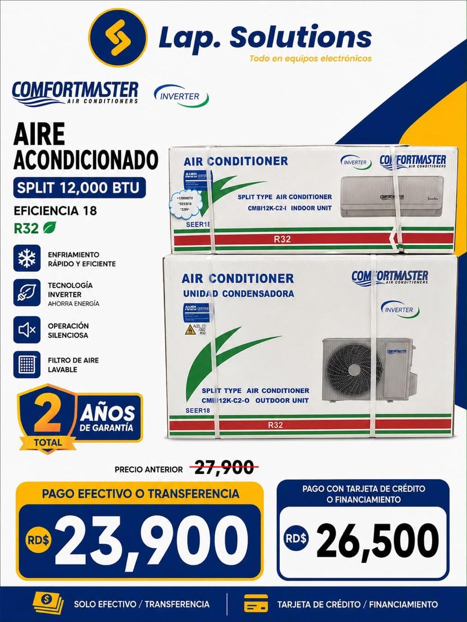 Comfortmaster Aire Acondicionado Split Inverter 12,000 BTU