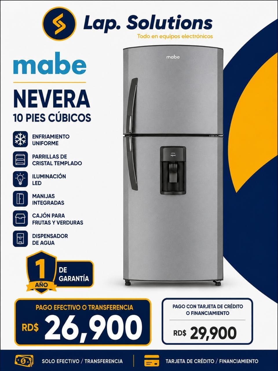 Mabe Nevera 10 Pies Cúbicos