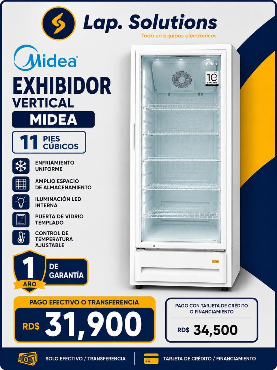 Midea Exhibidor Vertical 11 Pies Cúbicos